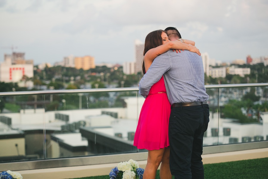 Downtown St. Pete Rooftop Surprise Wedding Engagement | Roohi Photography