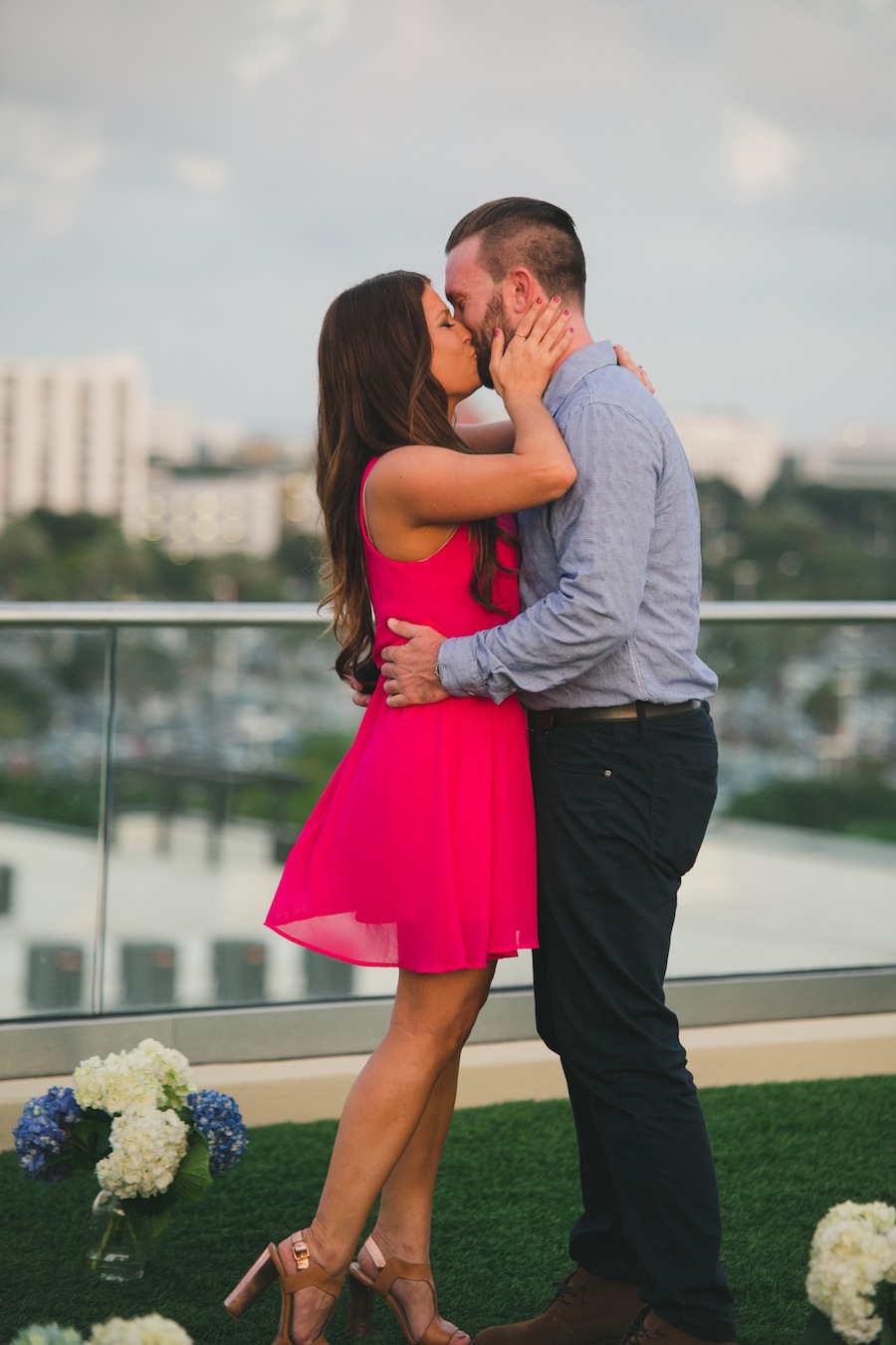 Downtown St. Pete Rooftop Surprise Wedding Engagement | Roohi Photography