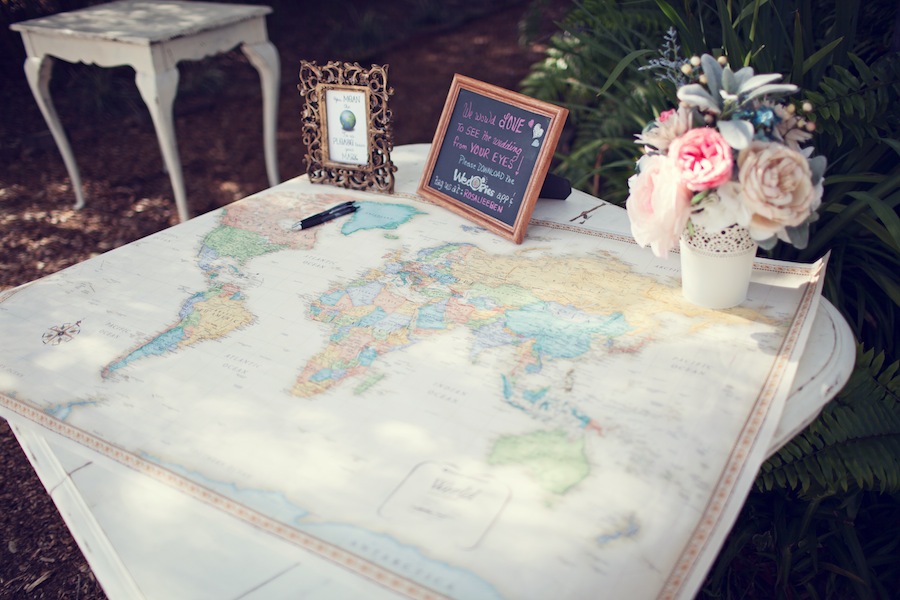 World Map Wedding Guestbook
