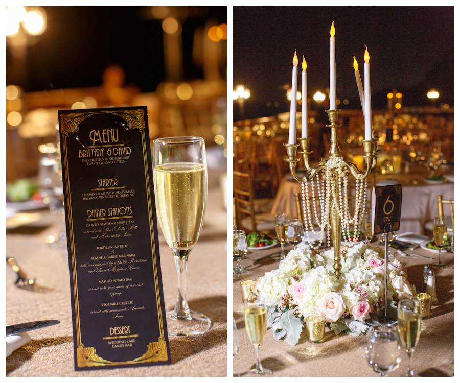 1920's Vintage Wedding Candle Centerpieces by Andrea Layne Floral Design | Ca D’Zan Ringling Mansion Sarasota Wedding