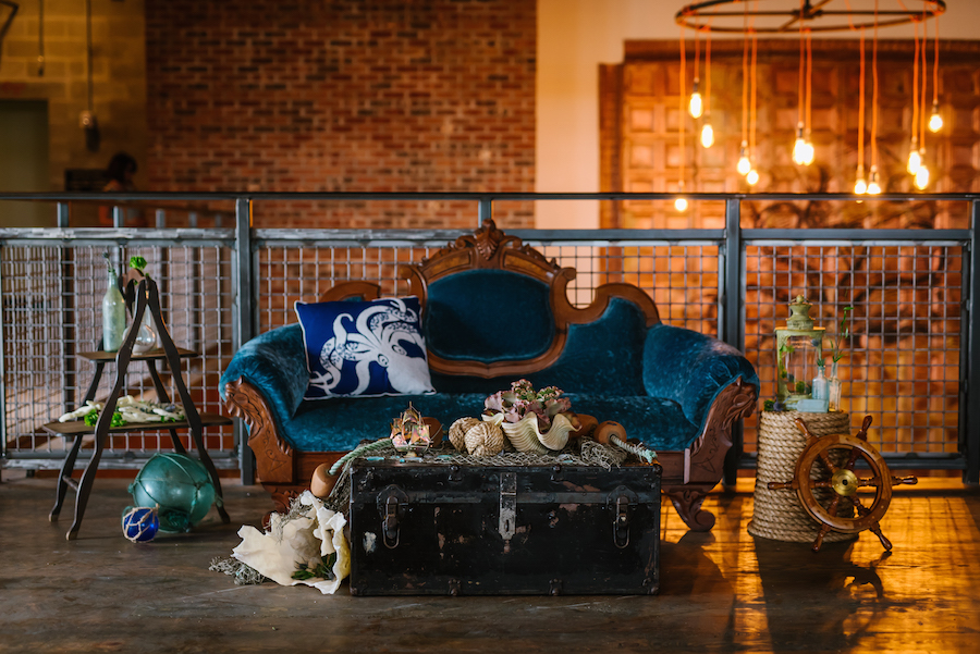 Wedding Furniture and Chair Rentals from Tampa Bay Tufted Vintage Rentals at Coppertail Brewery