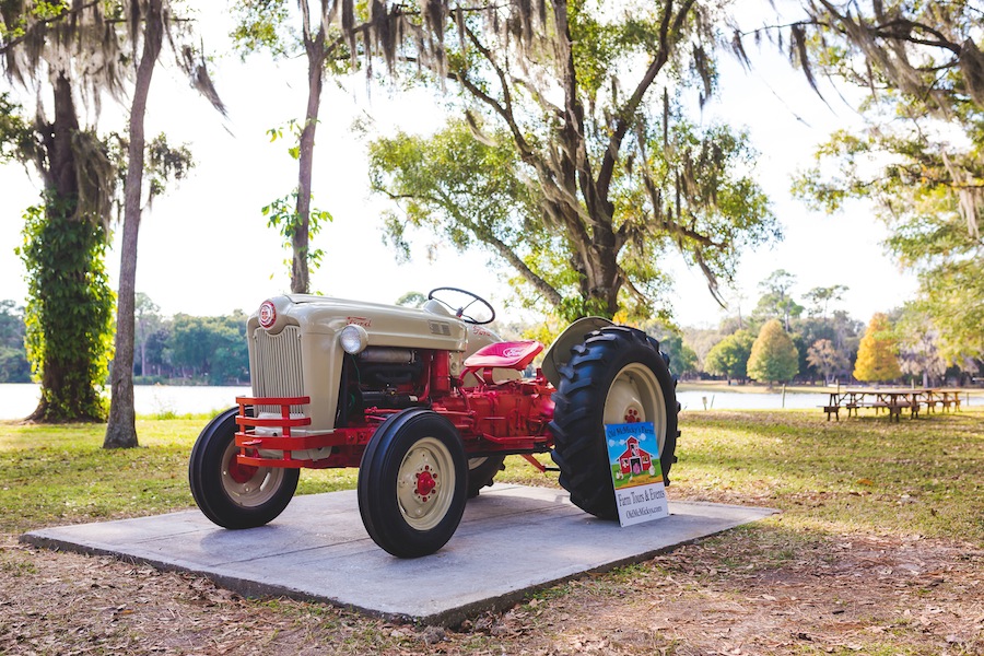 Tractor at Outdoor Rustic, Tampa Wedding Venue | The Barn Crescent Lake at Old McMickey's Farm