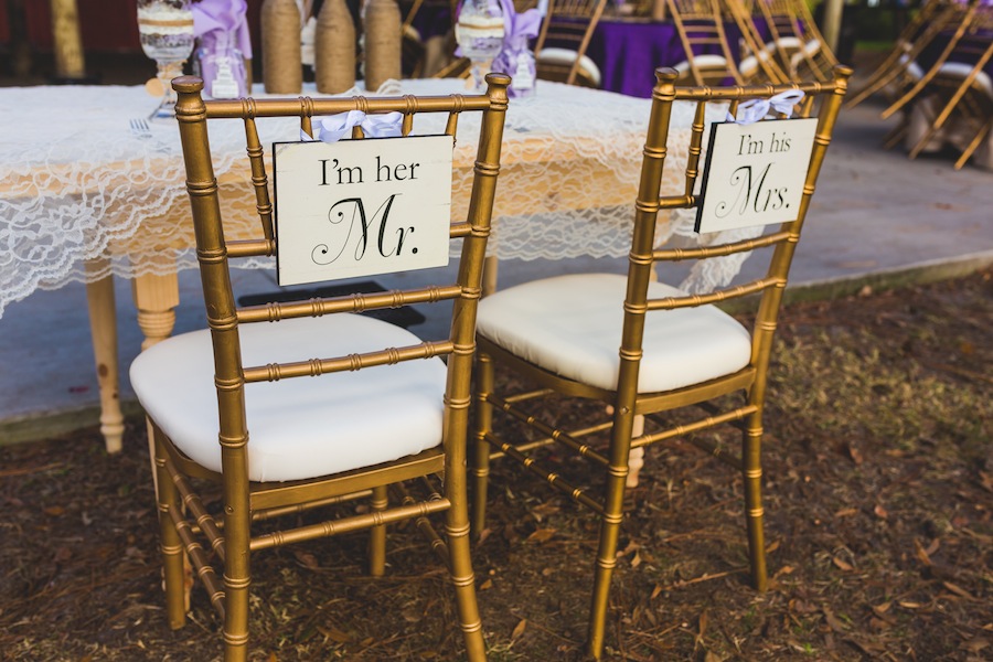 Mr. and Mr's Wedding Reception Signage | The Barn at Crescent Lake
