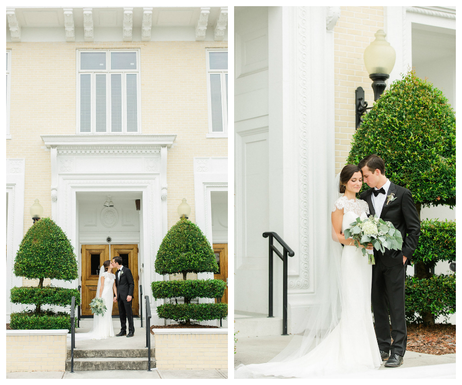 Bride and Groom Wedding Portrait on Church Steps | Tampa Wedding Photographer Ailyn LaTorre Photography