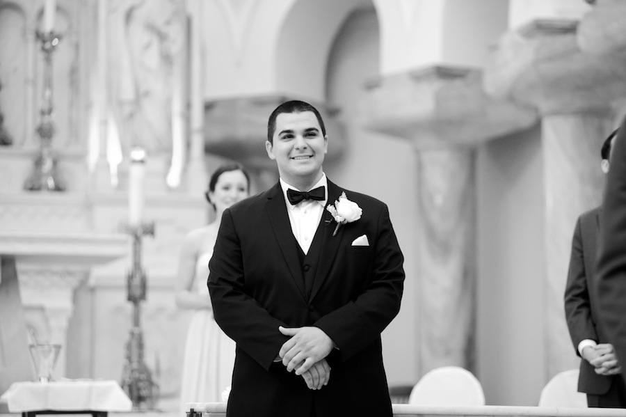 Groom's Reaction to Bride Walking Down the Wedding Aisle
