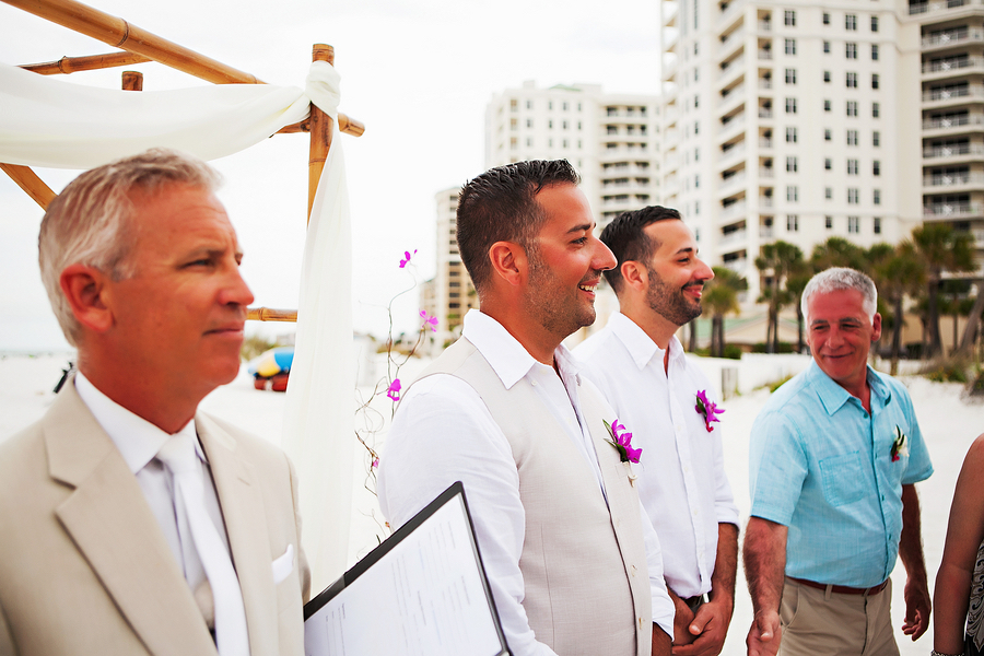 Groom's Reaction to Seeing Bride Walk Down the Aisle | Clearwater Wedding Photographer Limelight Photography