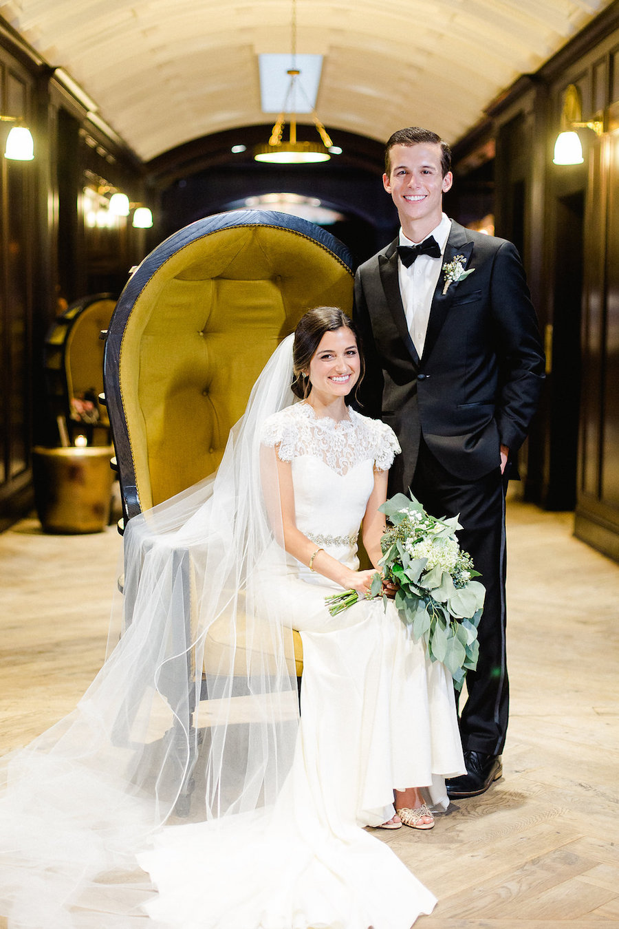 Indoor, Traditional Bride and Groom Wedding Portrait at Tampa Wedding Venue Oxford Exchange | Tampa Wedding Photographer Ailyn LaTorre Photography