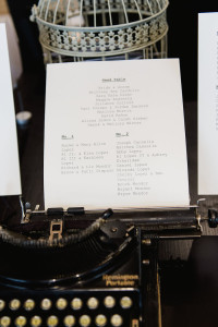 Wedding Reception Seating Chart on Vintage Typewriter