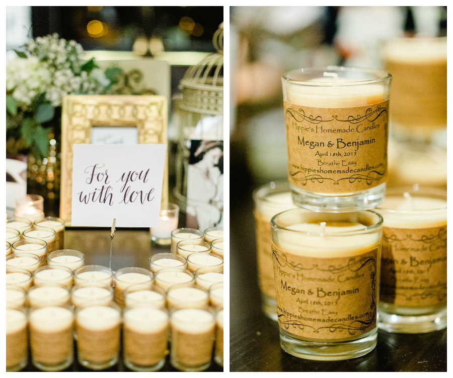 Wedding Reception Guest Homemade Candle Favors