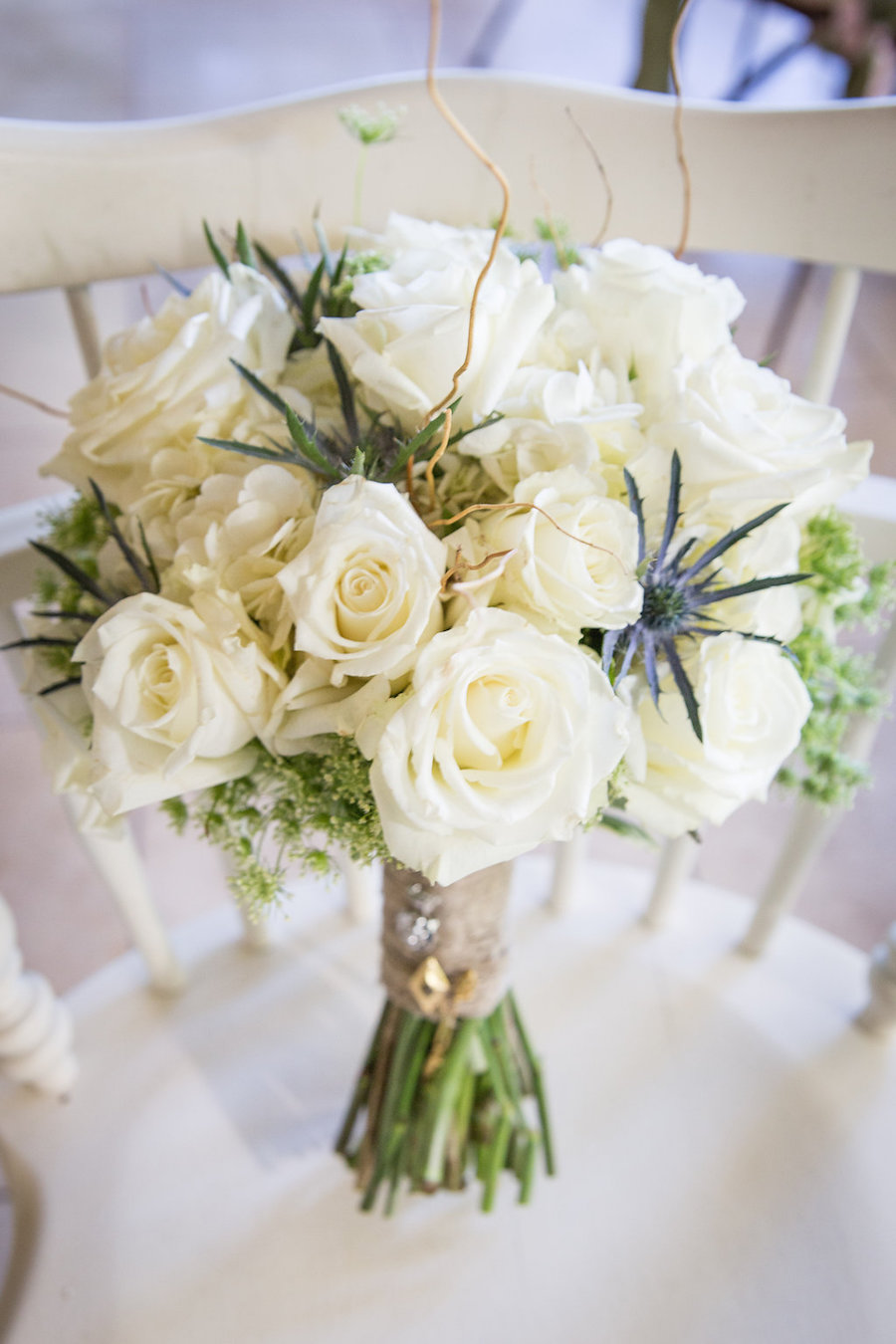 White Roses Wedding Floral Bouquet | Rustic Tampa Bay Wedding