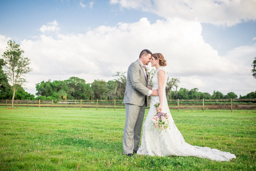 Bride and Groom Rustic, Outdoor Wedding Portrait | Tampa Wedding Photographer Rad Red Creative