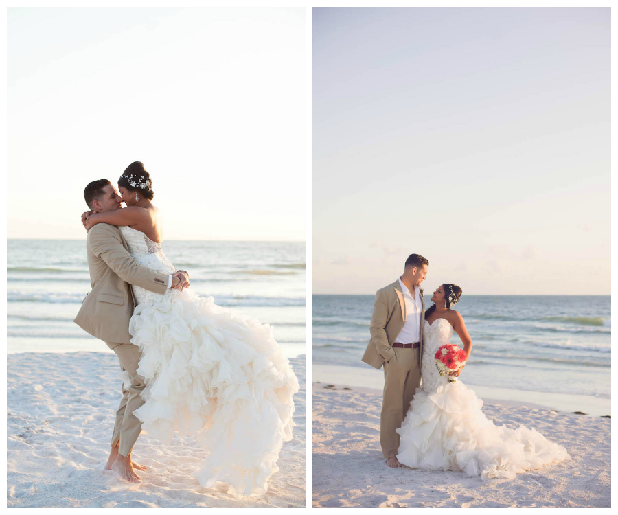 Sarasota Indian Bride and Groom Wedding Portrait | Ritz Carlton Sarasota Beach Club on Lido Key