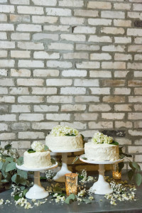 Wedding Multi Cake Table with White, Floral and Greenery Accents