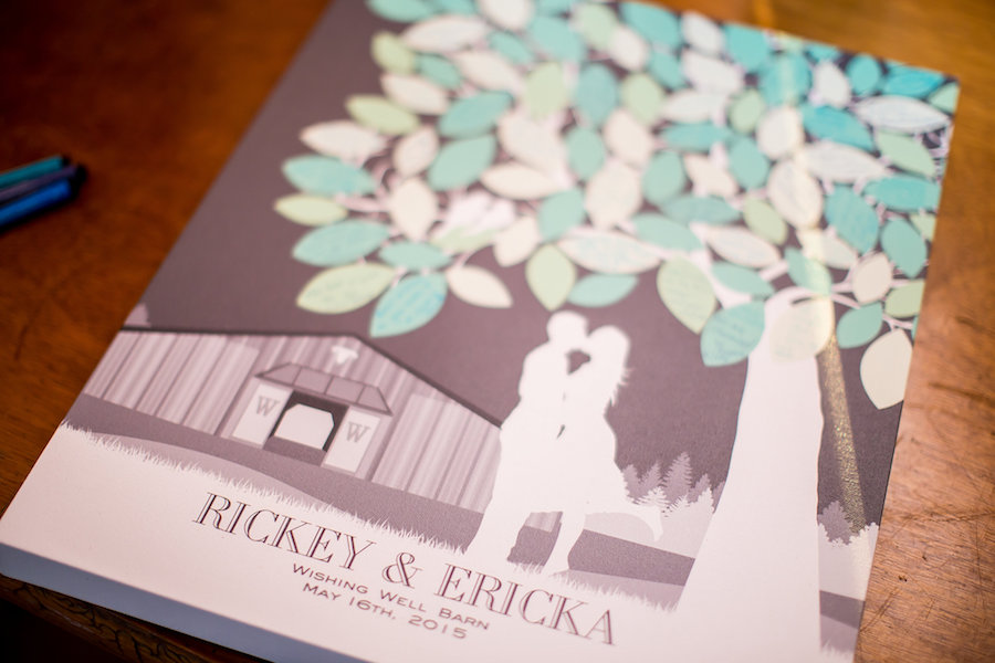 Rustic, Barn Wedding Reception Guest Book with Tree