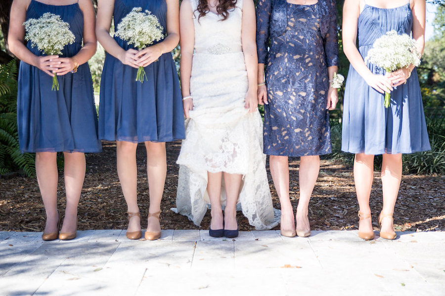 Navy Blue Anthropologie Bridesmaid Dresses | Rustic Tampa Bay Wedding