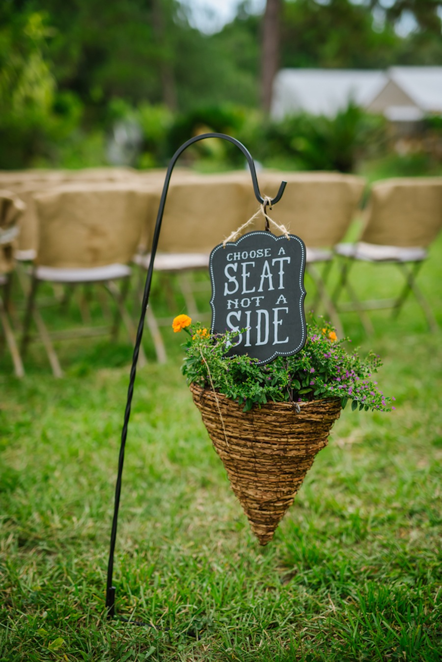 Earthy Outdoor Wedding Ceremony Decor | Tampa Wedding Venue USF Botanical Gardens