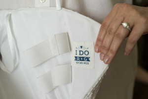 I Do Bride and Groom Initial and Date Patch in Wedding Dress