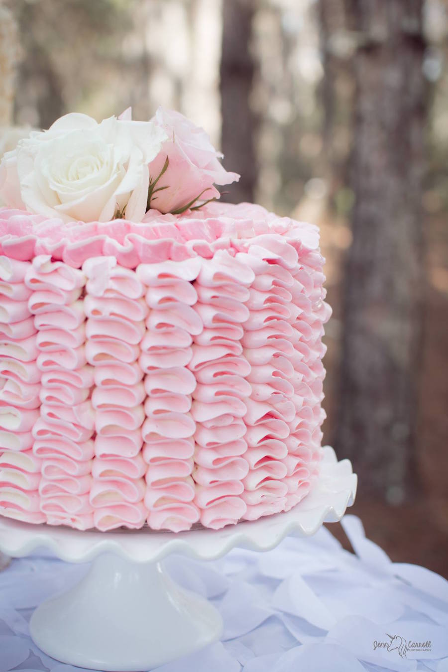 Pink Ruffled Wedding Cake | St. Pete Wedding Cake & Pastry Chef | Trudy Melissa Cakes