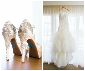 Rhinestone Gold Wedding Shoes | David's Bridal Sweetheart Wedding Dress