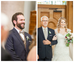 Groom's Reaction to Seeing Bride Walking Down the Wedding Aisle | Bride and Dad Walking Down the Aisle | Tampa Wedding Photographer Rad Red Creative