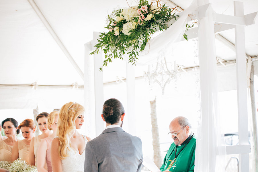 Outdoor Wedding Ceremony at South Tampa Waterfront Wedding Venue | The Bay Club at Westshore Yacht Club