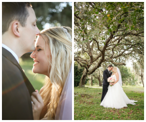 Bride and Groom Tampa Bay Wedding Portrait, Outdoor Under Large Tree