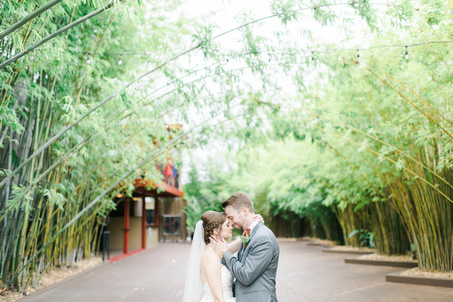 Black, Gold And Coral Downtown St. Pete Wedding