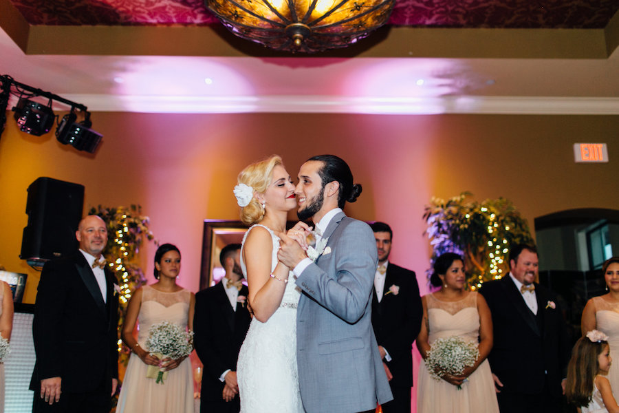 Bride and Groom First Dance at Wedding Reception | South Tampa Wedding Venue The Bay Club at Westshore Yacht Club