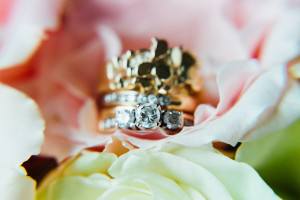 Bride Engagement Wedding Ring Portrait in Flower