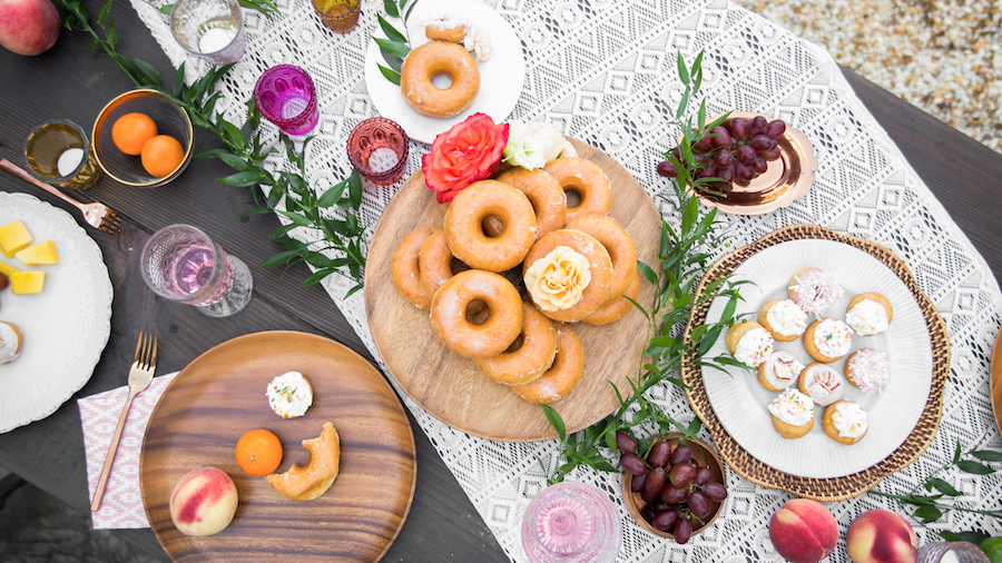 Wedding Brunch Dessert Table with Donuts | Tampa Wedding Rentals by Ever After Vintage Weddings