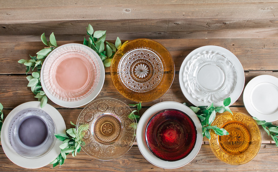 Vintage Tableware and Dishes for Wedding Reception | Tampa Wedding Rentals by Ever After Vintage Weddings