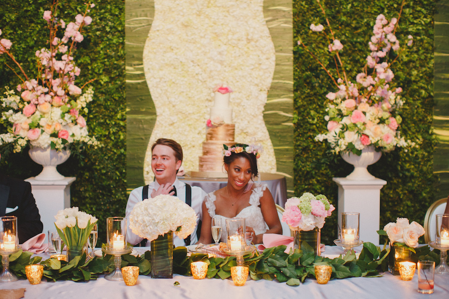 Sweetheart Wedding Table with Garden Greenary | Award Winning Tampa Bay Wedding Planner | Blush by Brandee Gaar