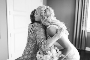 Bride and Grandmother Hugging on Wedding Day | Family Wedding Portrait