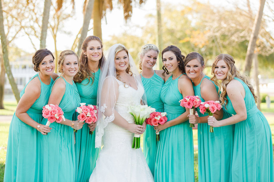 Green, Emerald, Teal Bridesmaid Dresses | St. Petersburg Wedding Photographer Ailyn La Torre Photography