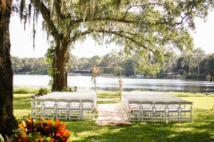 Outdoor, Waterfront Wedding Ceremony Site | Tampa Bay Wedding Venue The Barn at Crescent Lake at Old McMicky's Farm