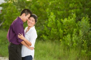 Tampa Engagement Session with Green, Leafy Background