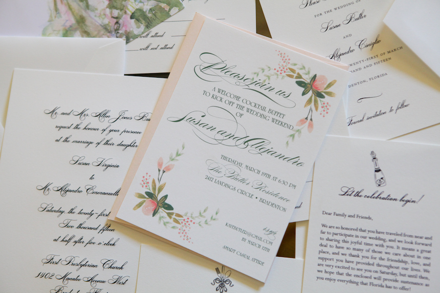 Romantic Blush Pink and White Floral Wedding Invitations