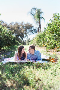 Tampa, Outdoor Engagement Session with Blanket at Orange Grove