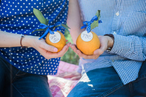 Tampa Engagement Session Save the Date on Tangerines