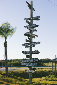 Popular, Wooden Direction Signs on Post