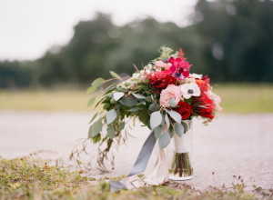 Pink and Red Vintage Wedding Bouquet with Greenery | Tampa Bay Wedding Florist Andrea Layne Floral Design