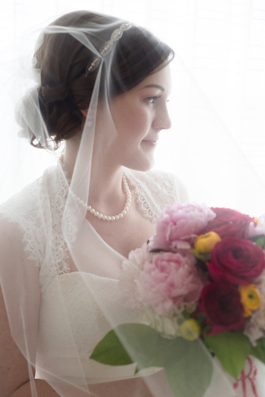 Tampa Bay Bridal Wedding Portrait with Bridal Gown Detail and Veil |Tampa Bay Wedding Photographer Jillian Joseph Photography