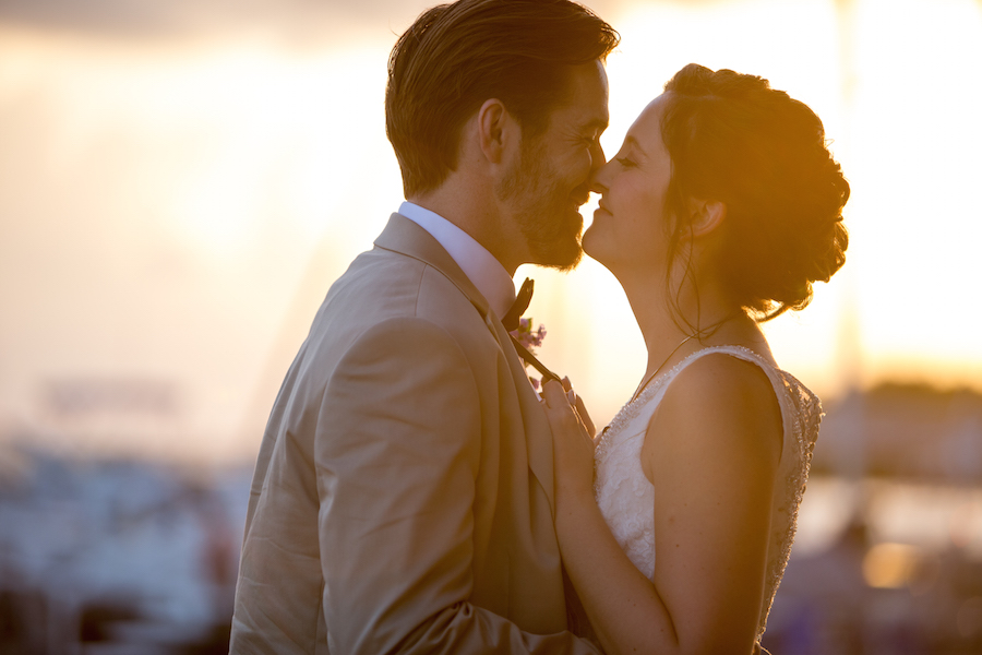 Tampa Bay Bride and Groom Sunset Wedding Picture | Tampa Bay Wedding Photographer Jillian Joseph Photography