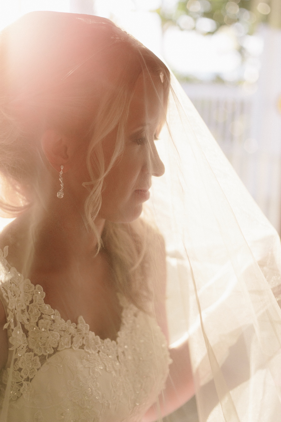 Tampa Bay Bridal Wedding Portrait with Bridal Gown Detail and Veil |Tampa Bay Wedding Photographer Jillian Joseph Photography