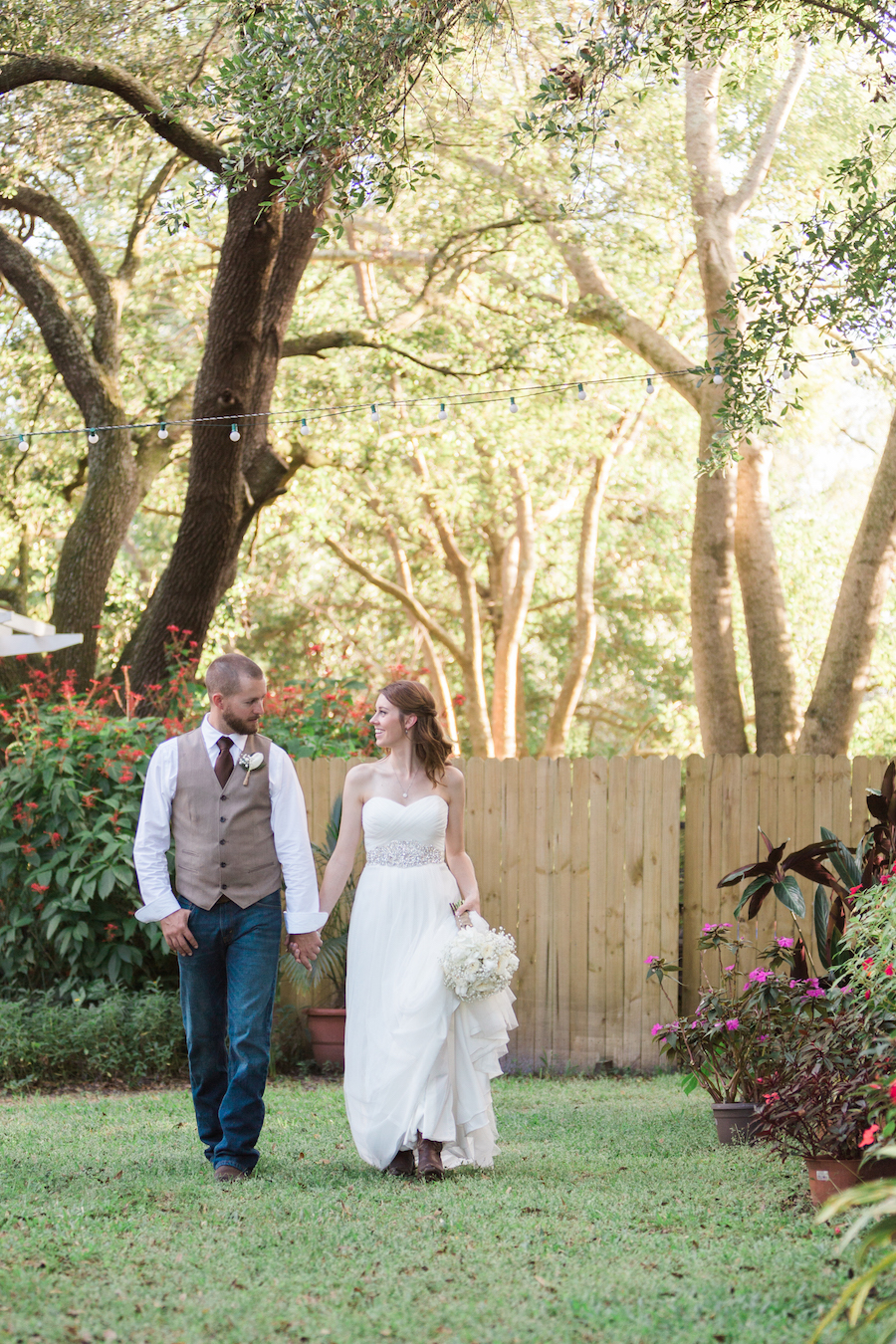 Tampa Bay Bride and Groom Outdoor Rustic Wedding Portrait | Tampa Bay Wedding Photographer Jillian Joseph Photography