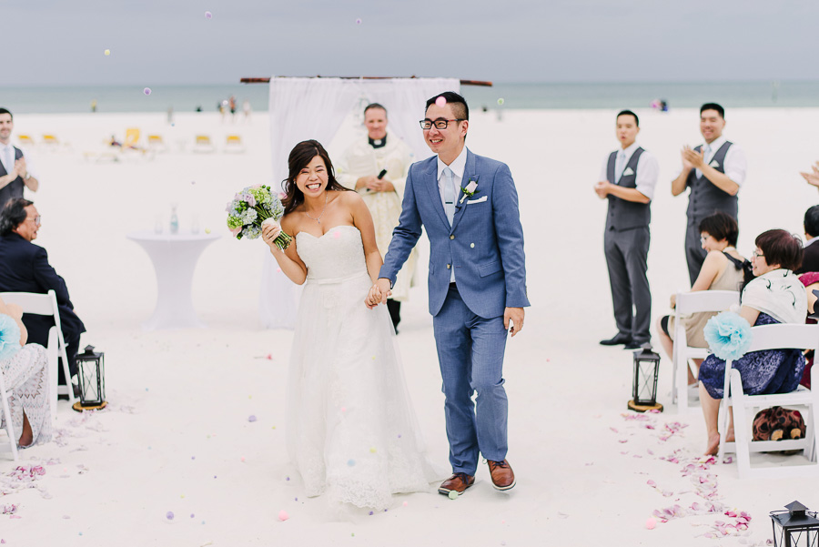 Clearwater Beach Wedding Bride and Groom at Ceremony | Sandpearl Resort