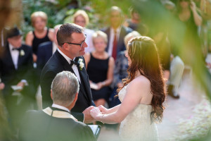Bride and Groom Exchanging Vows | Outdoor St Pete Beach Wedding Ceremony at Loews Don CeSar