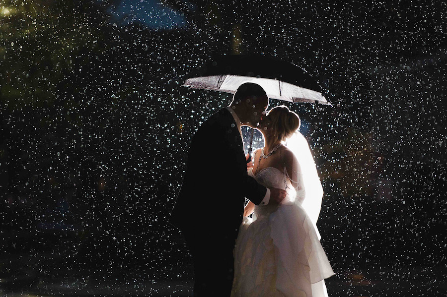 Evening Wedding Portrait in Rain- Marc Edwards Photographs