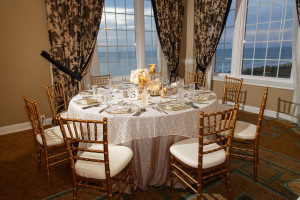 White and Gold Wedding Reception with Chiavari Chairs | St Pete Beach Wedding Florist Northside Florist