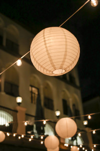 Outdoor St. Petersburg Wedding Reception Paper Lanterns and String Lights